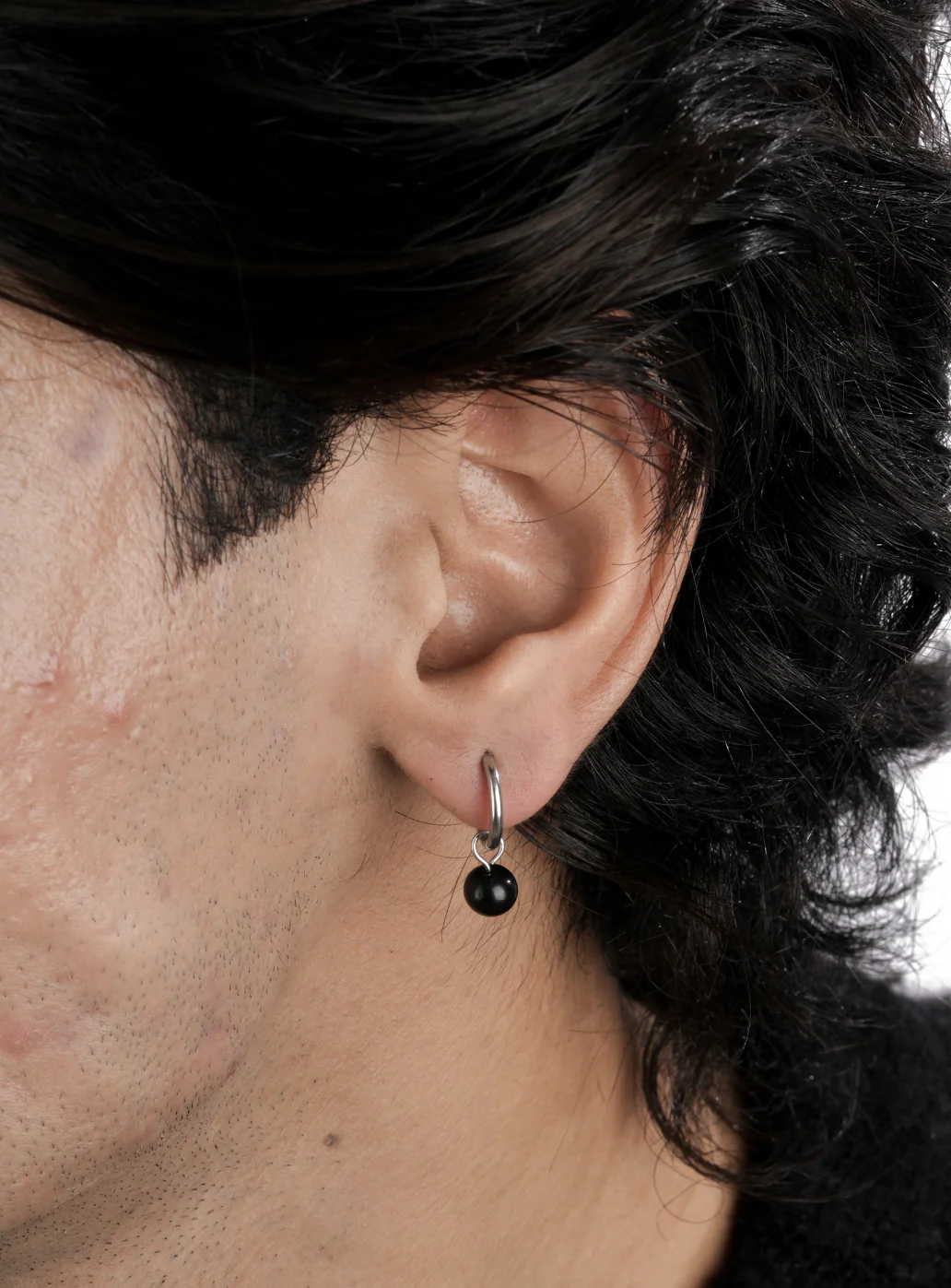 Black Bead Hoop - Image 3