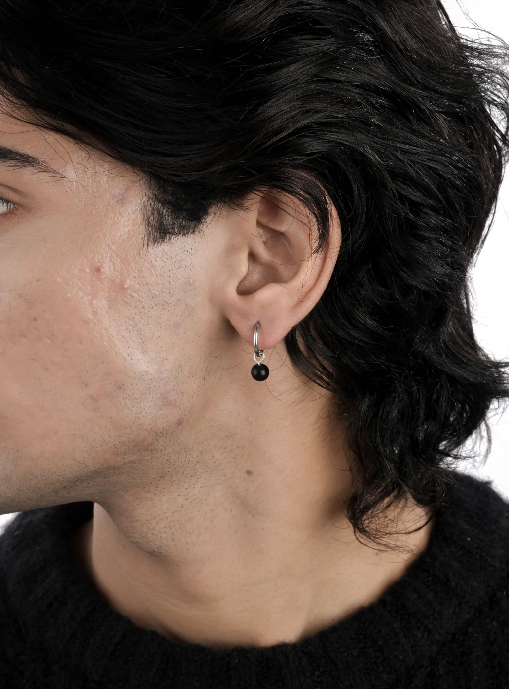Black Bead Hoop - Image 4
